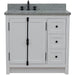 Bellaterra Home Plantation 37" 2-Door 3-Drawer Glacier Ash Freestanding Vanity Set - Luxe Vanity & Tub