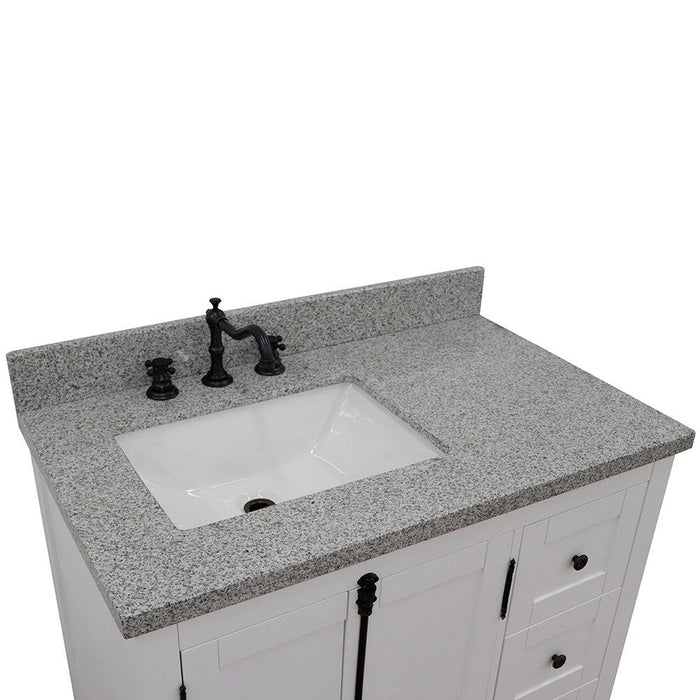 Bellaterra Home Plantation 37" 2-Door 3-Drawer Glacier Ash Freestanding Vanity Set - Luxe Vanity & Tub