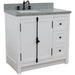 Bellaterra Home Plantation 37" 2-Door 3-Drawer Glacier Ash Freestanding Vanity Set - Luxe Vanity & Tub