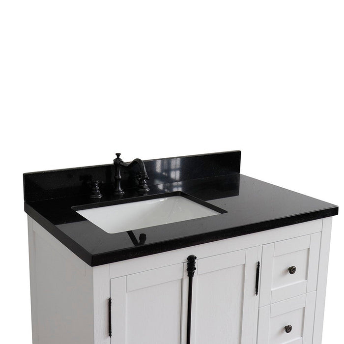 Bellaterra Home Plantation 37" 2-Door 3-Drawer Glacier Ash Freestanding Vanity Set - Luxe Vanity & Tub