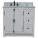 Bellaterra Home Plantation 37" 2-Door 3-Drawer Glacier Ash Freestanding Vanity Set - Luxe Vanity & Tub