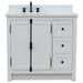 Bellaterra Home Plantation 37" 2-Door 3-Drawer Glacier Ash Freestanding Vanity Set - Luxe Vanity & Tub