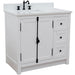 Bellaterra Home Plantation 37" 2-Door 3-Drawer Glacier Ash Freestanding Vanity Set - Luxe Vanity & Tub