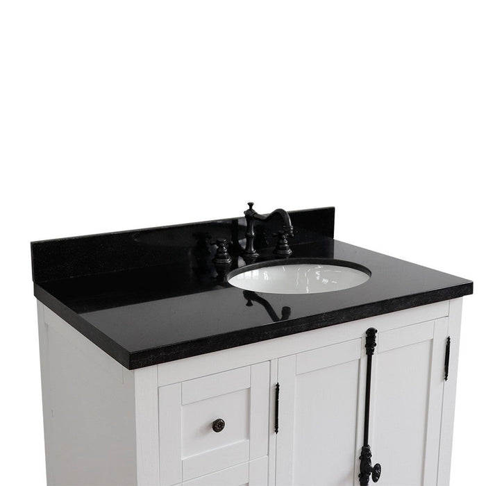 Bellaterra Home Plantation 37" 2-Door 3-Drawer Glacier Ash Freestanding Vanity Set - Luxe Vanity & Tub