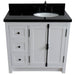 Bellaterra Home Plantation 37" 2-Door 3-Drawer Glacier Ash Freestanding Vanity Set - Luxe Vanity & Tub