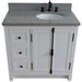 Bellaterra Home Plantation 37" 2-Door 3-Drawer Glacier Ash Freestanding Vanity Set - Luxe Vanity & Tub