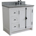 Bellaterra Home Plantation 37" 2-Door 3-Drawer Glacier Ash Freestanding Vanity Set - Luxe Vanity & Tub