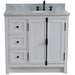 Bellaterra Home Plantation 37" 2-Door 3-Drawer Glacier Ash Freestanding Vanity Set - Luxe Vanity & Tub