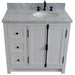 Bellaterra Home Plantation 37" 2-Door 3-Drawer Glacier Ash Freestanding Vanity Set - Luxe Vanity & Tub