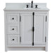 Bellaterra Home Plantation 37" 2-Door 3-Drawer Glacier Ash Freestanding Vanity Set - Luxe Vanity & Tub