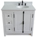 Bellaterra Home Plantation 37" 2-Door 3-Drawer Glacier Ash Freestanding Vanity Set - Luxe Vanity & Tub