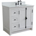 Bellaterra Home Plantation 37" 2-Door 3-Drawer Glacier Ash Freestanding Vanity Set - Luxe Vanity & Tub