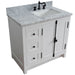 Bellaterra Home Plantation 37" 2-Door 3-Drawer Glacier Ash Freestanding Vanity Set - Luxe Vanity & Tub