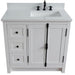 Bellaterra Home Plantation 37" 2-Door 3-Drawer Glacier Ash Freestanding Vanity Set - Luxe Vanity & Tub