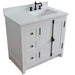 Bellaterra Home Plantation 37" 2-Door 3-Drawer Glacier Ash Freestanding Vanity Set - Luxe Vanity & Tub