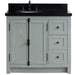 Bellaterra Home Plantation 37" 2-Door 3-Drawer Gray Ash Freestanding Vanity Set - Luxe Vanity & Tub