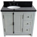 Bellaterra Home Plantation 37" 2-Door 3-Drawer Gray Ash Freestanding Vanity Set - Luxe Vanity & Tub