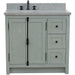 Bellaterra Home Plantation 37" 2-Door 3-Drawer Gray Ash Freestanding Vanity Set - Luxe Vanity & Tub