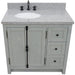 Bellaterra Home Plantation 37" 2-Door 3-Drawer Gray Ash Freestanding Vanity Set - Luxe Vanity & Tub