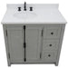 Bellaterra Home Plantation 37" 2-Door 3-Drawer Gray Ash Freestanding Vanity Set - Luxe Vanity & Tub