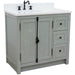 Bellaterra Home Plantation 37" 2-Door 3-Drawer Gray Ash Freestanding Vanity Set - Luxe Vanity & Tub