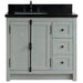 Bellaterra Home Plantation 37" 2-Door 3-Drawer Gray Ash Freestanding Vanity Set - Luxe Vanity & Tub