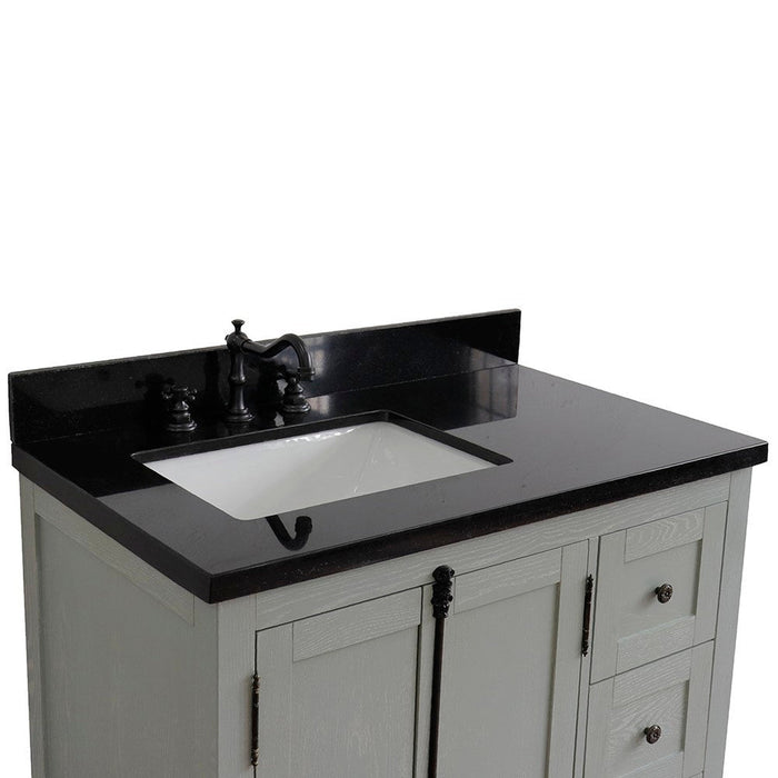 Bellaterra Home Plantation 37" 2-Door 3-Drawer Gray Ash Freestanding Vanity Set - Luxe Vanity & Tub