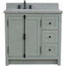 Bellaterra Home Plantation 37" 2-Door 3-Drawer Gray Ash Freestanding Vanity Set - Luxe Vanity & Tub