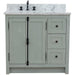 Bellaterra Home Plantation 37" 2-Door 3-Drawer Gray Ash Freestanding Vanity Set - Luxe Vanity & Tub