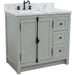 Bellaterra Home Plantation 37" 2-Door 3-Drawer Gray Ash Freestanding Vanity Set - Luxe Vanity & Tub