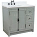 Bellaterra Home Plantation 37" 2-Door 3-Drawer Gray Ash Freestanding Vanity Set - Luxe Vanity & Tub