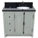 Bellaterra Home Plantation 37" 2-Door 3-Drawer Gray Ash Freestanding Vanity Set - Luxe Vanity & Tub