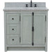 Bellaterra Home Plantation 37" 2-Door 3-Drawer Gray Ash Freestanding Vanity Set - Luxe Vanity & Tub