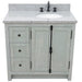 Bellaterra Home Plantation 37" 2-Door 3-Drawer Gray Ash Freestanding Vanity Set - Luxe Vanity & Tub