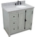 Bellaterra Home Plantation 37" 2-Door 3-Drawer Gray Ash Freestanding Vanity Set - Luxe Vanity & Tub