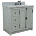 Bellaterra Home Plantation 37" 2-Door 3-Drawer Gray Ash Freestanding Vanity Set - Luxe Vanity & Tub