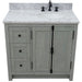 Bellaterra Home Plantation 37" 2-Door 3-Drawer Gray Ash Freestanding Vanity Set - Luxe Vanity & Tub