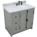 Bellaterra Home Plantation 37" 2-Door 3-Drawer Gray Ash Freestanding Vanity Set - Luxe Vanity & Tub