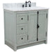 Bellaterra Home Plantation 37" 2-Door 3-Drawer Gray Ash Freestanding Vanity Set - Luxe Vanity & Tub