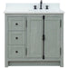 Bellaterra Home Plantation 37" 2-Door 3-Drawer Gray Ash Freestanding Vanity Set - Luxe Vanity & Tub