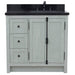 Bellaterra Home Plantation 37" 2-Door 3-Drawer Gray Ash Freestanding Vanity Set - Luxe Vanity & Tub