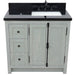 Bellaterra Home Plantation 37" 2-Door 3-Drawer Gray Ash Freestanding Vanity Set - Luxe Vanity & Tub