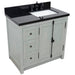 Bellaterra Home Plantation 37" 2-Door 3-Drawer Gray Ash Freestanding Vanity Set - Luxe Vanity & Tub