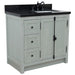 Bellaterra Home Plantation 37" 2-Door 3-Drawer Gray Ash Freestanding Vanity Set - Luxe Vanity & Tub