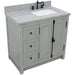 Bellaterra Home Plantation 37" 2-Door 3-Drawer Gray Ash Freestanding Vanity Set - Luxe Vanity & Tub