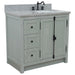 Bellaterra Home Plantation 37" 2-Door 3-Drawer Gray Ash Freestanding Vanity Set - Luxe Vanity & Tub