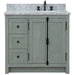 Bellaterra Home Plantation 37" 2-Door 3-Drawer Gray Ash Freestanding Vanity Set - Luxe Vanity & Tub