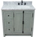 Bellaterra Home Plantation 37" 2-Door 3-Drawer Gray Ash Freestanding Vanity Set - Luxe Vanity & Tub