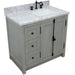 Bellaterra Home Plantation 37" 2-Door 3-Drawer Gray Ash Freestanding Vanity Set - Luxe Vanity & Tub