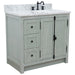 Bellaterra Home Plantation 37" 2-Door 3-Drawer Gray Ash Freestanding Vanity Set - Luxe Vanity & Tub